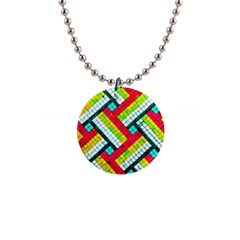 Pop Art Mosaic 1  Button Necklace by essentialimage365