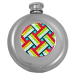 Pop Art Mosaic Round Hip Flask (5 oz) Front