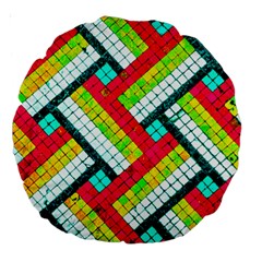 Pop Art Mosaic Large 18  Premium Round Cushions by essentialimage365