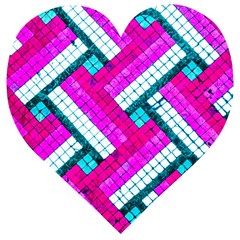 Pop Art Mosaic Wooden Puzzle Heart by essentialimage365