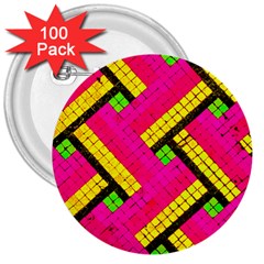 Pop Art Mosaic 3  Buttons (100 Pack)  by essentialimage365