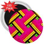 Pop Art Mosaic 3  Magnets (100 pack) Front