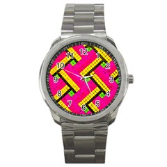 Pop Art Mosaic Sport Metal Watch by essentialimage365