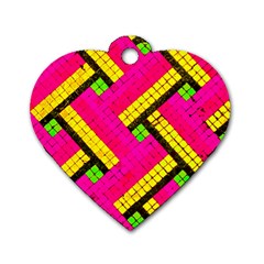 Pop Art Mosaic Dog Tag Heart (two Sides) by essentialimage365