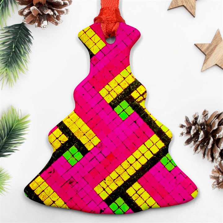 Pop Art Mosaic Christmas Tree Ornament (Two Sides)