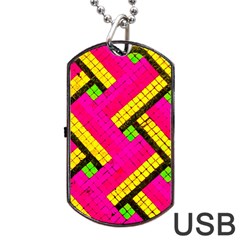 Pop Art Mosaic Dog Tag Usb Flash (two Sides) by essentialimage365