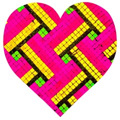 Pop Art Mosaic Wooden Puzzle Heart by essentialimage365