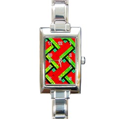 Pop Art Mosaic Rectangle Italian Charm Watch by essentialimage365