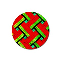 Pop Art Mosaic Rubber Round Coaster (4 Pack)  by essentialimage365