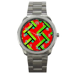 Pop Art Mosaic Sport Metal Watch by essentialimage365