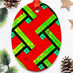 Pop Art Mosaic Oval Ornament (two Sides) by essentialimage365