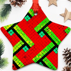 Pop Art Mosaic Star Ornament (two Sides) by essentialimage365