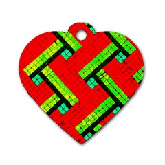 Pop Art Mosaic Dog Tag Heart (one Side) by essentialimage365