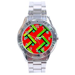 Pop Art Mosaic Stainless Steel Analogue Watch by essentialimage365