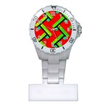 Pop Art Mosaic Plastic Nurses Watch Front