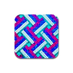 Pop Art Mosaic Rubber Square Coaster (4 Pack)  by essentialimage365