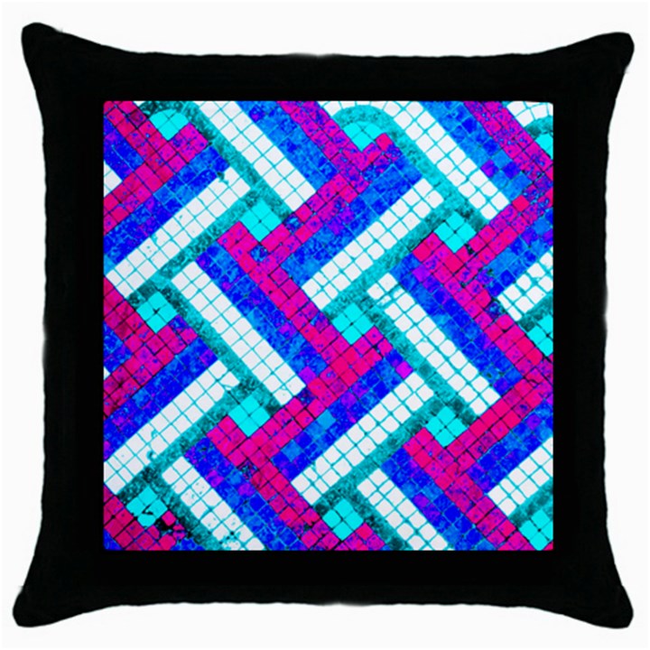 Pop Art Mosaic Throw Pillow Case (Black)