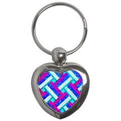 Pop Art Mosaic Key Chain (heart) by essentialimage365