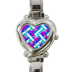 Pop Art Mosaic Heart Italian Charm Watch by essentialimage365