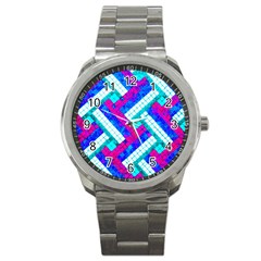 Pop Art Mosaic Sport Metal Watch by essentialimage365