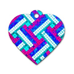 Pop Art Mosaic Dog Tag Heart (one Side) by essentialimage365