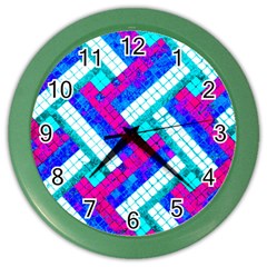 Pop Art Mosaic Color Wall Clock by essentialimage365