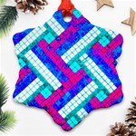 Pop Art Mosaic Snowflake Ornament (Two Sides) Front