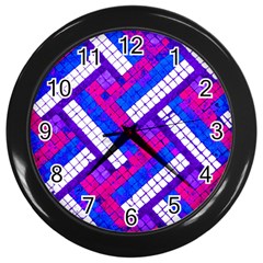 Pop Art Mosaic Wall Clock (black) by essentialimage365