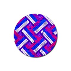 Pop Art Mosaic Rubber Round Coaster (4 Pack)  by essentialimage365