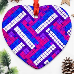 Pop Art Mosaic Heart Ornament (two Sides) by essentialimage365