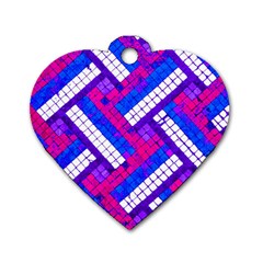 Pop Art Mosaic Dog Tag Heart (one Side) by essentialimage365