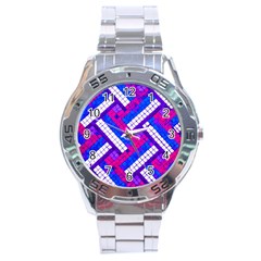 Pop Art Mosaic Stainless Steel Analogue Watch by essentialimage365