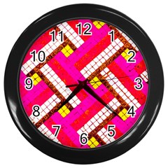 Pop Art Mosaic Wall Clock (black) by essentialimage365