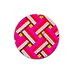 Pop Art Mosaic Rubber Coaster (round)  by essentialimage365