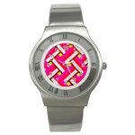 Pop Art Mosaic Stainless Steel Watch Front