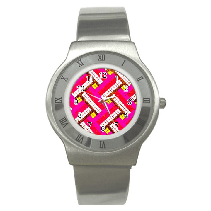 Pop Art Mosaic Stainless Steel Watch