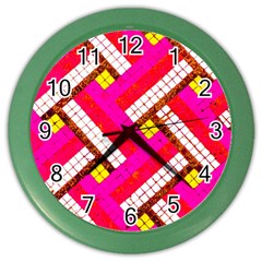 Pop Art Mosaic Color Wall Clock by essentialimage365