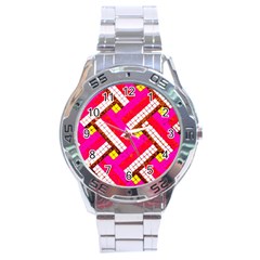 Pop Art Mosaic Stainless Steel Analogue Watch by essentialimage365