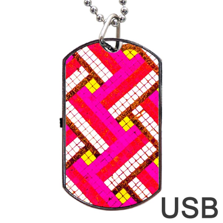 Pop Art Mosaic Dog Tag USB Flash (One Side)