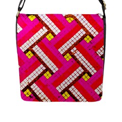 Pop Art Mosaic Flap Closure Messenger Bag (l) by essentialimage365