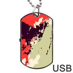 Abstract Colorful Pattern Dog Tag Usb Flash (two Sides) by AlphaOmega