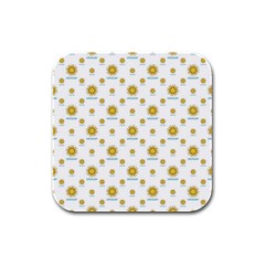 Uruguay Symbol Motif Pattern Rubber Square Coaster (4 Pack)  by dflcprintsclothing