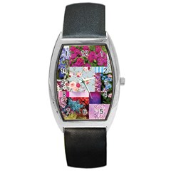 Pink Purple Aesthetic Barrel Style Metal Watch by designsbymallika