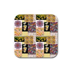 Yellow Aesthetics Rubber Square Coaster (4 Pack)  by designsbymallika