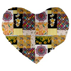 Yellow Aesthetics Large 19  Premium Heart Shape Cushions by designsbymallika