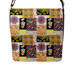 Yellow Aesthetics Flap Closure Messenger Bag (l) by designsbymallika