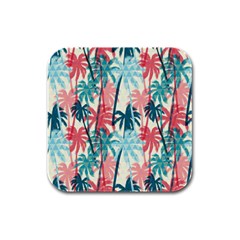 Tropical Love Rubber Square Coaster (4 Pack)  by designsbymallika