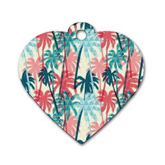 Tropical Love Dog Tag Heart (two Sides) by designsbymallika