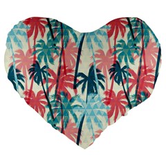 Tropical Love Large 19  Premium Heart Shape Cushions by designsbymallika