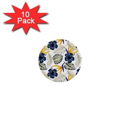 Tropical Blue Love 1  Mini Buttons (10 Pack)  by designsbymallika